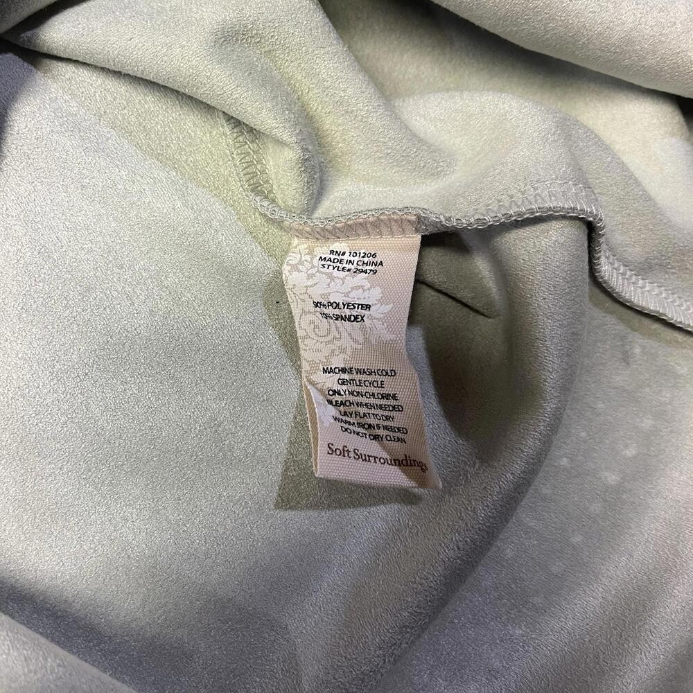 Soft Surroundings Medium Ambrosia Shift Dress Studded Green Faux Suede NEW - Picture 5 of 6